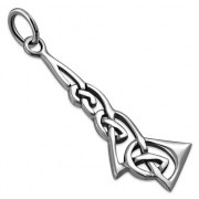 Long Solid Silver Celtic Pendant, pn602